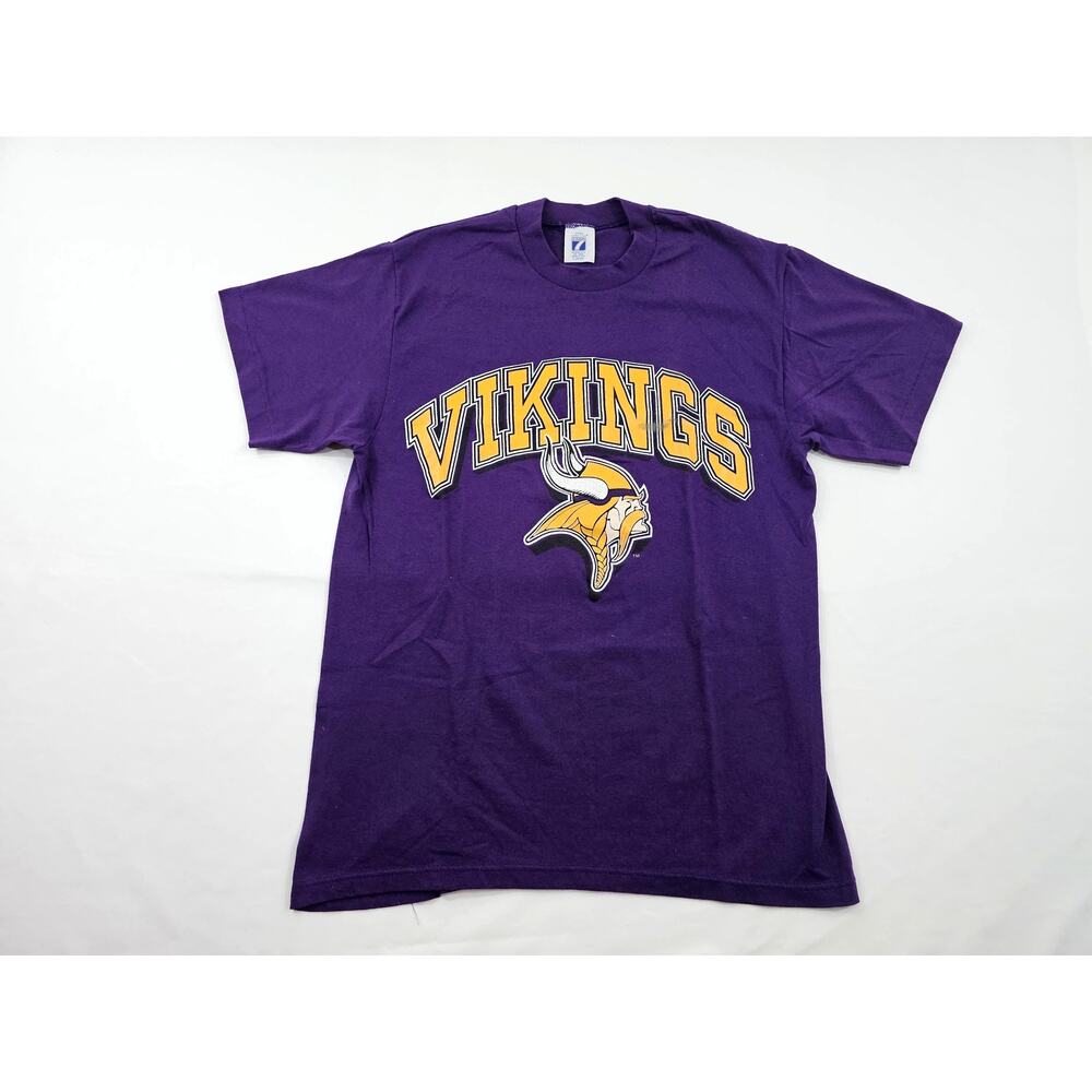 Minnesota Vikings T-Shirt Logo 7 Purple Sz L Made in USA